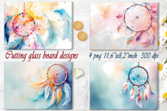 Boho dreamcatcher kitchen glass cutting board sublimation Product Image 1