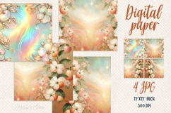 Summer fruits digital paper | Gold and pearl scrap booking Product Image 1