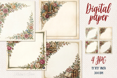 Vintage frame digital papers jpeg | Scrap booking Product Image 1