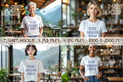 Woman white t-shirt mockup JPG and PSD Product Image 1