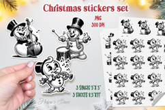 Christmas snowman printables stickers | Music sticker png Product Image 1