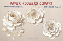 Paper flowers sublimation design png | Cute floral clipart Product Image 1