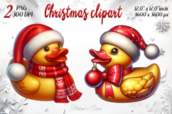 Christmas cute rubber duck clipart| Winter t shirt designs Product Image 1