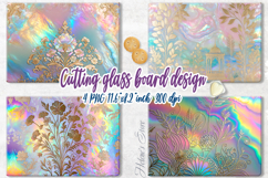 Iridescent rainbow kitchen glass cutting board sublimation Product Image 1