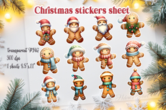 Christmas printables stickers sheet | Funny gingerbread man Product Image 1