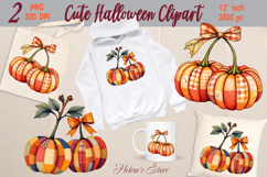 Cute Halloween pumpkin clipart |Coquette bows shirt designs Product Image 1