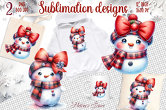 Cute snowman coquette bows sublimation kawaii designs png Product Image 1