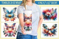 Butterfly flowers tumbler |Tumbler sublimation wrap| Spring Product Image 1