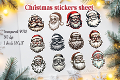 Christmas printables stickers sheet |Cute Santa Claus face Product Image 1