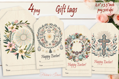 Easter cross Gift Tags| Boho pastel labels| Easter label png Product Image 1