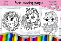 Cute horse Coloring Pages | Horse flower Coloring Book Print Product Image 1