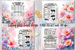 Spring flowers cutting board sublimation |Kitchen conversion Product Image 1