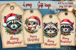 Christmas Gift Tags| Christmas labels| Christmas animals tag Product Image 1