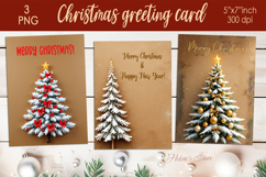 3d Christmas tree printable card|Retro Christmas designs png Product Image 1
