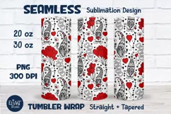 Valentines Gnome Tumbler Sublimation | Heart Tumbler Wrap Product Image 1