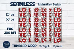 Love Tumbler Sublimation | Seamless Tumbler Wrap 20 30 OZ Product Image 1