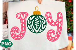 Lace Stripe Joy Ornament Christmas PNG Product Image 1