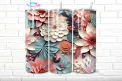 3D Floral 20 oz Skinny Tumbler Wrap Product Image 1