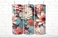 3D Floral 20 oz Skinny Tumbler Wrap Product Image 3