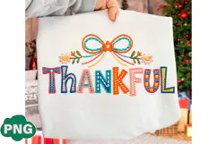 Crochet Yarn Thankful PNG with Bow Png Product Image 2