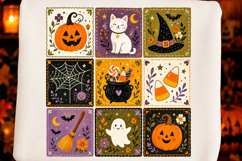 Vintage Halloween Patchwork PNG Product Image 1