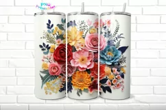 3D Floral 20 oz Skinny Tumbler Wrap Product Image 1