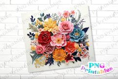 3D Floral 20 oz Skinny Tumbler Wrap Product Image 2
