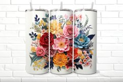 3D Floral 20 oz Skinny Tumbler Wrap Product Image 3