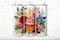 3D Floral 20 oz Skinny Tumbler Wrap Product Image 3