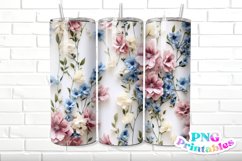 3D Floral 20 oz Skinny Tumbler Wrap Product Image 1