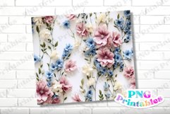 3D Floral 20 oz Skinny Tumbler Wrap Product Image 2