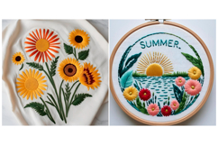 SET Floral Embroidery Summer Background Product Image 5
