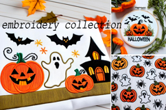 SET Halloween Embroidery Pumpkin Pattern Product Image 1