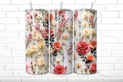 3D Floral 20 oz Skinny Tumbler Wrap Product Image 3
