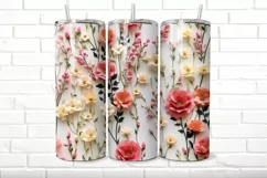 3D Floral 20 oz Skinny Tumbler Wrap Product Image 3