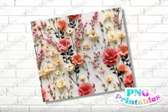 3D Floral 20 oz Skinny Tumbler Wrap Product Image 2
