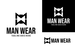 letter mw man wear logo design vector for clothing apparel Product Image 1