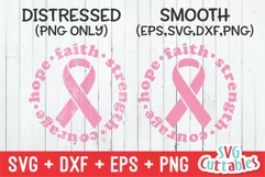 Breast Cancer Awareness SVG | Hope Faith Strength Courage Product Image 2