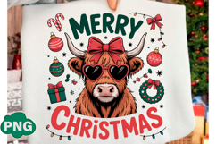 Funny Cow Merry Christmas PNG Product Image 1
