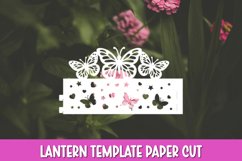 Butterflies Lantern SVG I Floral paper cut SVG Product Image 2