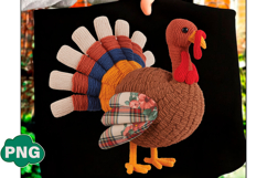 Thanksgiving Png Patchwork Turkey Png Product Image 1