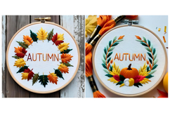 SET Autumn Embroidery pattern Hand made Product Image 3