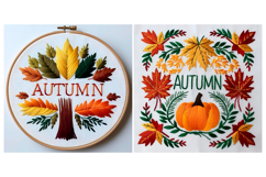 SET Autumn Embroidery pattern Hand made Product Image 5