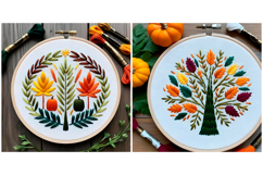SET Autumn Embroidery pattern Hand made Product Image 6