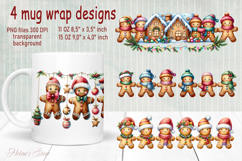 Christmas gingerbread man mug wraps designs bundle 10oz 15oz Product Image 6