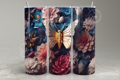 3D Butterfly Tumbler, 3D Floral Tumbler, 20oz Skinny Tumbler Product Image 1