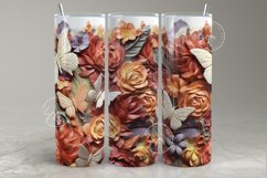 Butterfly Tumbler, 3D Floral Tumbler, 20 oz Skinny Tumbler Product Image 1