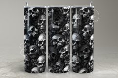 3D Skulls Tumbler, Halloween Wrap, 20oz Skinny Tumbler Product Image 1