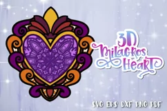 3D Heart svg Layered Milagros hearts 04 SVG Product Image 1