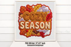 Cozy Season Chenille Embroidered Patch Puffy Autumn Design Product Image 2